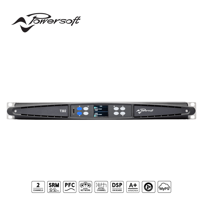 Cục đẩy công suất Powersoft T302 2 kênh với DSP và Dante™ - Amply Powersoft T302 2-channel amplifiers